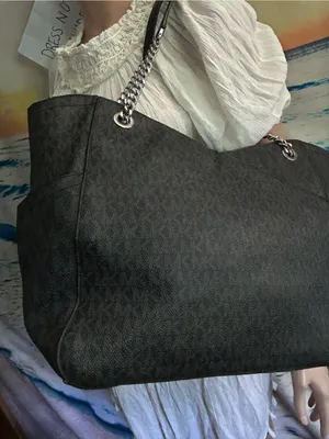Michael Kors Black Monogram Tote Shoulder Bag thumbnail 9