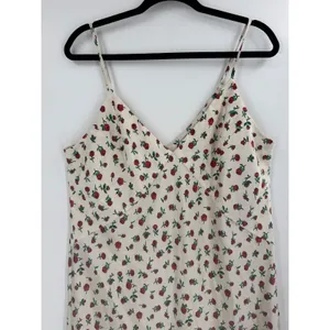 A New Day Midi Slip Dress Women L Cream Red Rose Floral Coquette Romantic thumbnail 5