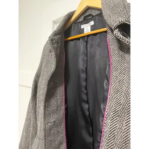 Isaac Mizrahi Live Womens XL Herringbone Wool Coat preppy academia professional thumbnail 12