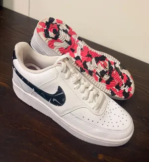 NEW Nike Court Vision Low Shoes Pink Swooshfetti DM8079 100 Women's Size 7.5 thumbnail 1