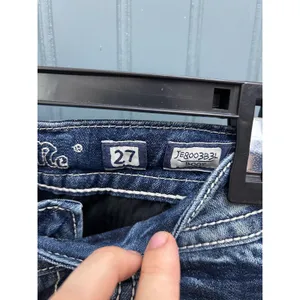 Miss Me JE8003B3L Womens Bootcut Jeans Blue Embellished Rhinestone Size 27 thumbnail 5