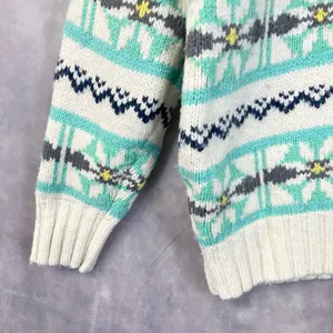 American Eagle‎ Chunky Sweater Women Small Fair Isle Mock Neck Nordic Hygge Cozy thumbnail 6