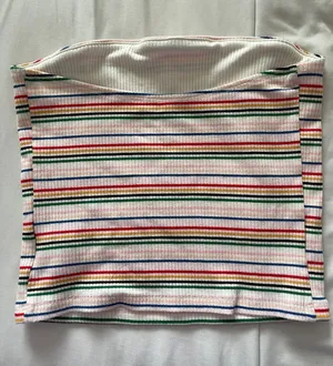 American Eagle Rainbow Striped Tube Top thumbnail 2