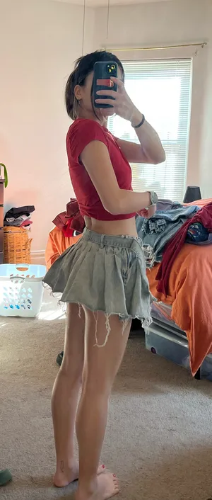 FashioNova pleated denim mini skirt thumbnail 1