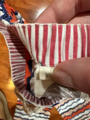 Anthropologie Pajama Pants in White, Orange & Navy Stripes Size Small thumbnail 4