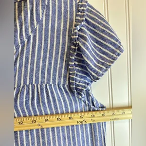 For Cynthia Striped Blue Midi Dress size S.55% LINEN 45% VISCOSE thumbnail 10