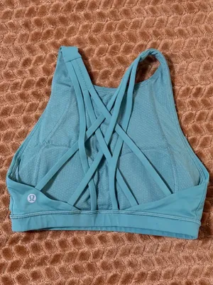EXCELLENT Lululemon Free To Be Serene Sports Yoga Bra High Neck Pine S 4 C/D thumbnail 4