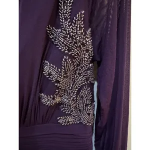 Betsy And Adam Long Evening Gown Purple Embellished Size 10 thumbnail 6