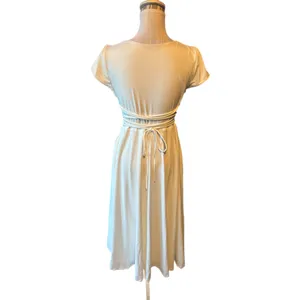 White Dress Square Neck NWOT Size L Flare Skirt Midi thumbnail 3