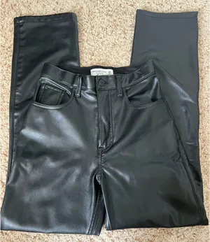 Abercrombie 90s Straight Leather Pants thumbnail 3
