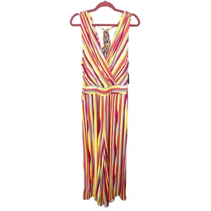 NEW Torrid Colorful Stripes Sleeveless Super Soft Surplice Jumpsuit 1X thumbnail 3