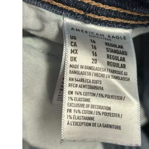American Eagle Womens 16 Regular Kick Boot Super Stretch Blue Denim Jeans thumbnail 12