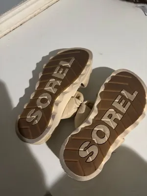 Sorel Cream Leather Padded Strap Slide Sandals Women’s Flat Slides thumbnail 4