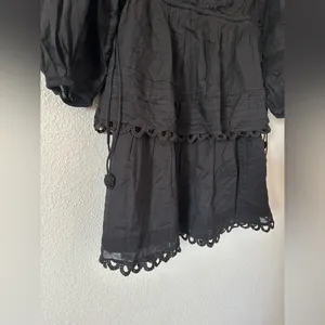 Farm Rio Pintuck & Lace Detail Long Sleeve Cotton Minidress sz M thumbnail 5