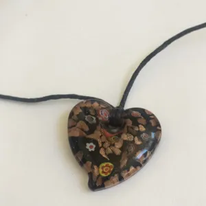 FINAL MARKDOWN NEW glass heart necklace thumbnail 2