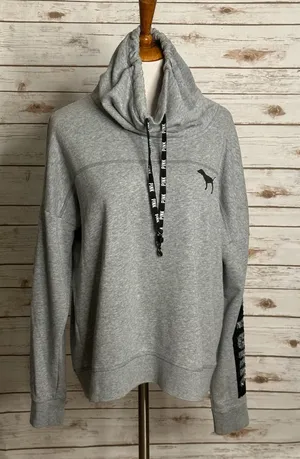 Victoria's Secret PINK sequin 'New York' cowl neck fleece sweatshirt Size Large thumbnail 1