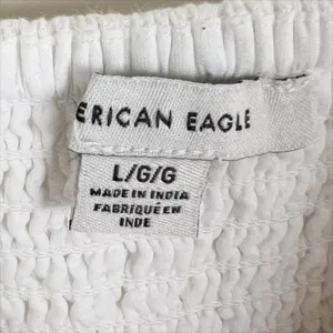 American Eagle Corset Smocked Back Fit & Flare Mini Dress in White Size Large thumbnail 6