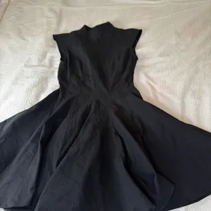 Zara Godet Hem Short Mini Dress ZW Collection Black Size XS thumbnail 2