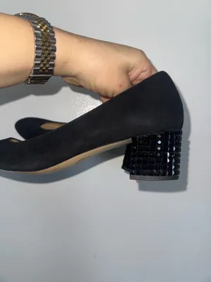 Michael Kors Arabella black suede studded 2” heels size 10M thumbnail 4