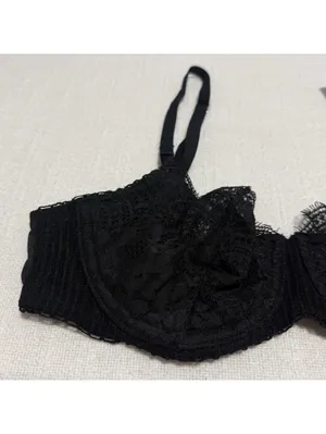Victoria’s Secret 34C Push-up w/o Padding Lace Bra Black Dream Angels Unlined thumbnail 3