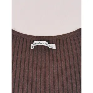 Abercrombie & Fitch LuxeLoft Slim Wrap Sweater Size S Brown Quiet Luxury Fall thumbnail 4
