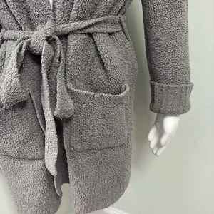 SKIMS Cozy Boucle Knitted Robe Gray S/M thumbnail 4