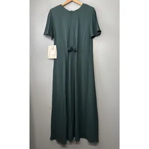 Vintage 90s Tea Dress Size 8 Dark Green Romantic Maxi Cottagecore Wedding Guest thumbnail 7