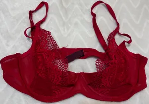 Red lace underwire Bra Lingerie Size 34 C thumbnail 2