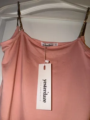 Yesterdaze Pink rhinestone strap Bodysuit Size M thumbnail 2