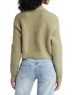 PacSun LA Hearts Gabriela Waffle Knit Collared Sweater Green NWT XL thumbnail 6