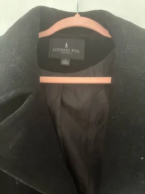 London Fog Black Double Breasted Peacoat Women’s Size L thumbnail 3