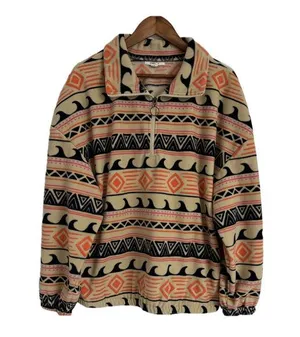 O'Neill Sierra Tribal Fleece 1/4 Quarter Zip Pullover w/ Pockets Women's XLarge thumbnail 1