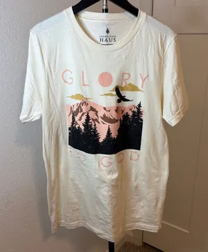 Women's White Graphic Tee‎ Pink Size M thumbnail 1