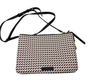Fossil Devon checked crossbody handbag, purse. faux leather pocketbook. 3 pocket thumbnail 1
