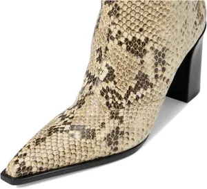 Schutz Boots Sz 5 Rafaella Snake-Print Pointed Toe Ankle Bootie Feminine thumbnail 3