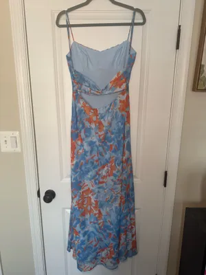 Billy J Boutique Midi Dress Blue/Orange Floral thumbnail 5
