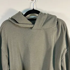 Aerie Womens Oversized Ruched Side Tie Hoodie Olive‎ Green French Terry XL thumbnail 2