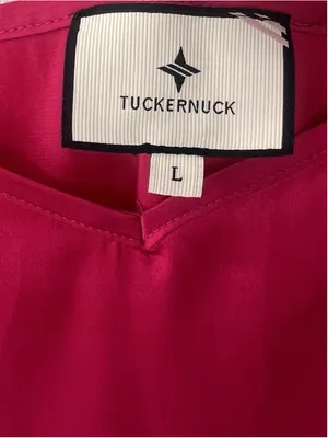 Tuckernuck Raspberry Organza Delaney Dress L Puff Sleeves Collar Wedding Guest thumbnail 11