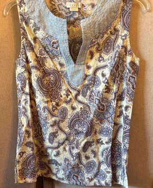 FINAL MARKDOWN Tweeds Paisley Sleeveless Blouse - large thumbnail 1