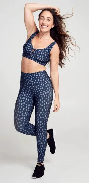 SOUL BY SOULCYCLE Ditsy Cheetah Milestone Legging & Sports‎ Bra Set Size S/M thumbnail 1