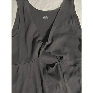 aerie Black Ribbed Twist-Front Mini Dress Size XL thumbnail 2