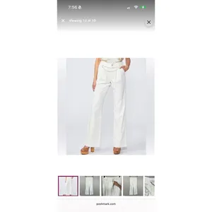 Paige Pleated Leenah Pearl Chain Jeans White French Ivory Sz 27 thumbnail 2