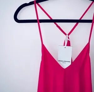 Amanda Uprichard Neon Pink Romper Solid V-neck Spaghetti Strap NWT thumbnail 3