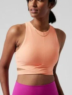 Athleta S Conscious Cut Out Sports Bra Small Cup D-DD Coral thumbnail 1