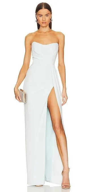 Katie May Pamela Gown in Celestial Blue Size Medium Strapless‎ Dress NEW thumbnail 1