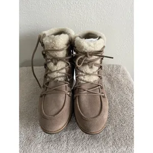 New! Women's Sorel Harlow‎ Lace Up Cozy Low Top Ash Brown Boots 11 thumbnail 2