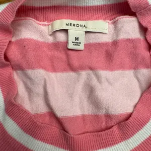 Merona Pink Striped Crew‎ Neck Long Sleeve Sweater Women Size M thumbnail 3