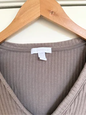 Beyond Yoga Well Traveled Ribbed Lounge Cardigan Taupe Tan Small thumbnail 7