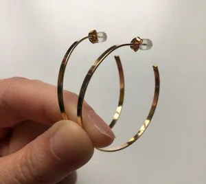 14K gold filled hoop earrings 40 mm diameter NEW thumbnail 1