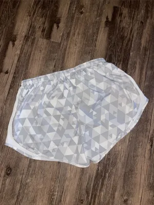 Nike White and Light Gray Dri-FIT Athletic Shorts thumbnail 3